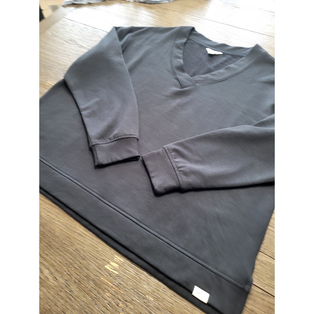 Orvis Womens Sweater Size XL Black V-Neck Pullover‎ Split Hem Soft Comfortable